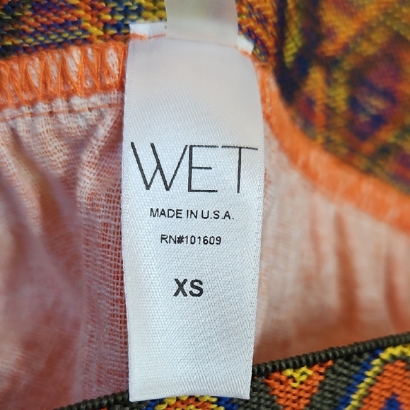 Wet Linen Vermillion Resort Casual Aztec Waistband Maxi Skirt Coverup Size XS - Picture 6 of 7